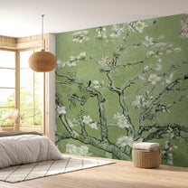 Vincent Van Gough Almond Blossom Wallpaper, Green