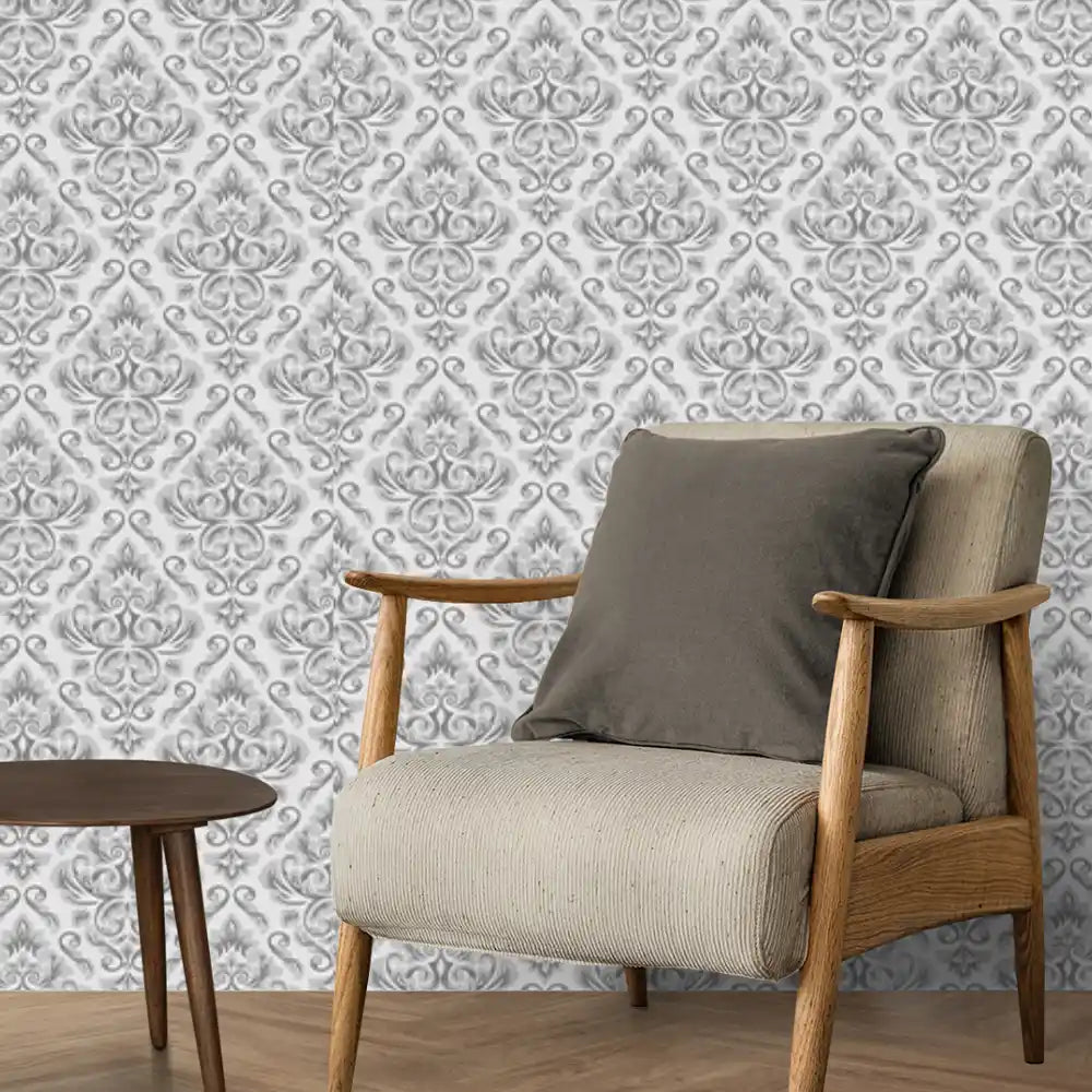 Shop Royale Design Wallpaper Roll in Steel Grey Color