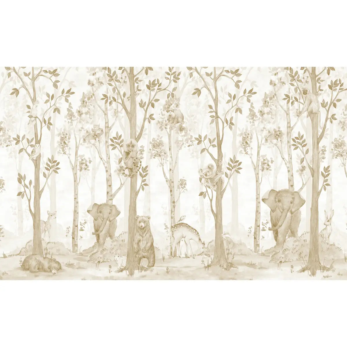 Shop Jungle Tales, Nursery Room Wallpaper, Customised Beige Color By Lifencolors