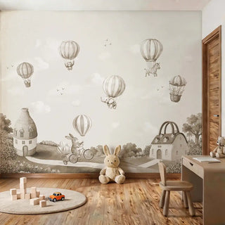 Dream Village Warm Monochrome Wallpaper