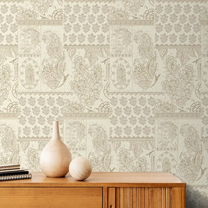 Chhaya Block Print Wallpaper design for Rooms begie