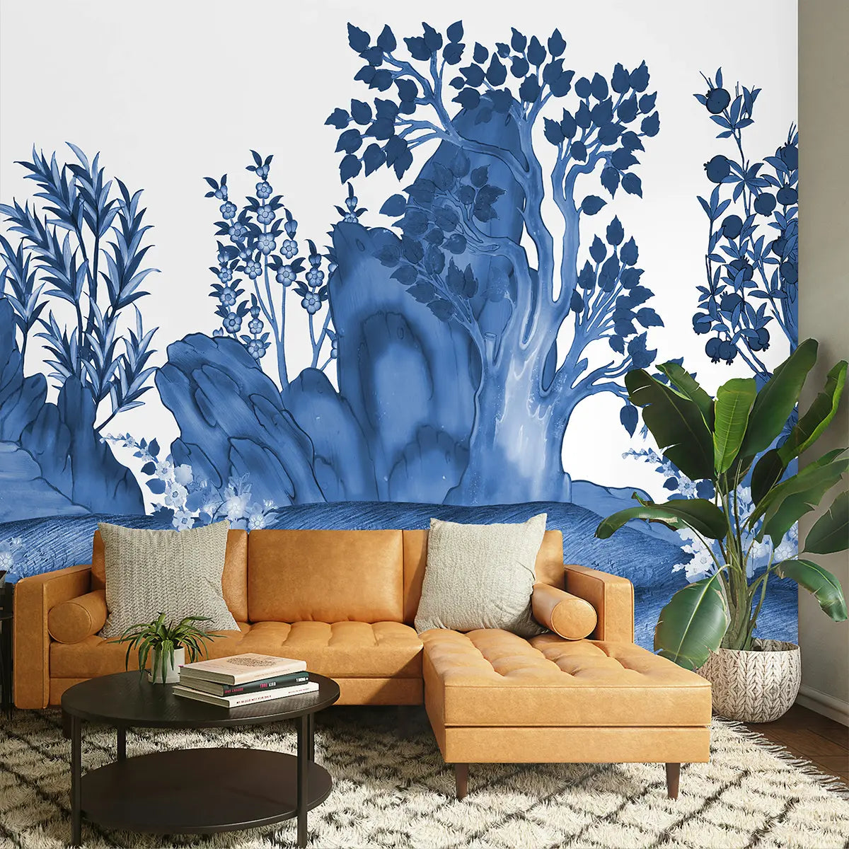 Van Raag Wallpaper Designed for Rooms in Suneherii Collection Blue