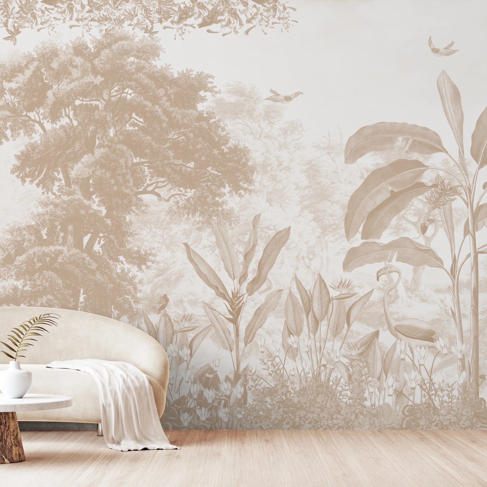 Buy all Jhurmut- Tropical Theme Designer Wallpaper Sepia Color