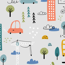 City life Design Wallpaper Roll in Pastel Color Buy Online