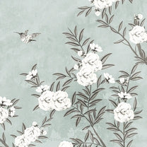 Chinoiserie Pattern Wallpaper for Walls, Customised Light Green