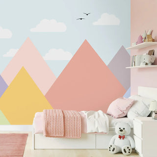 Kids Room Wallpaper Whimsy Peaks Pastel 