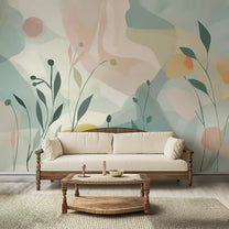 Shop Pastel Paradise Abstract Pattern Wallpaper for Room green colors