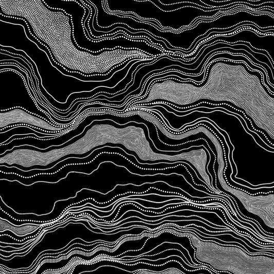 Infinite Flow Abstrtact Wallpaper, Blcak & White Background, Customised