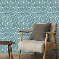 Blossom Design Wallpaper Roll in Teal Color Buy Online