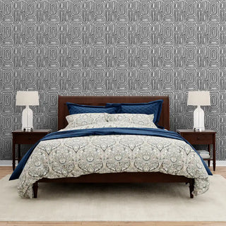 Escher Design Wallpaper Roll in Black and White Color Buy Online