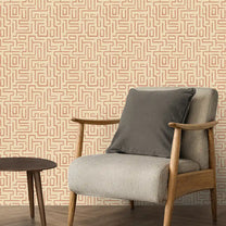 Buy Intersect Design Wallpaper Roll in Tan Color