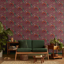 Mayur Exotic Brown Chinoiserie Wallpaper for Rooms
