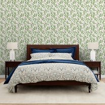 Paradise Tropical Leaves Room Wallpaper in Green Color for bedrooms