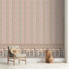 Kala Heritage Elegance: Intricate Indian Temple Art Wallpaper in Pink and Yellow