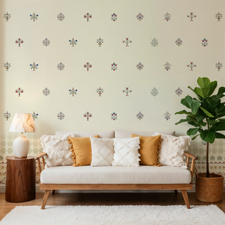 Yellow India Pattern Yellow Indian Motif Wallpaper | Life n Colors