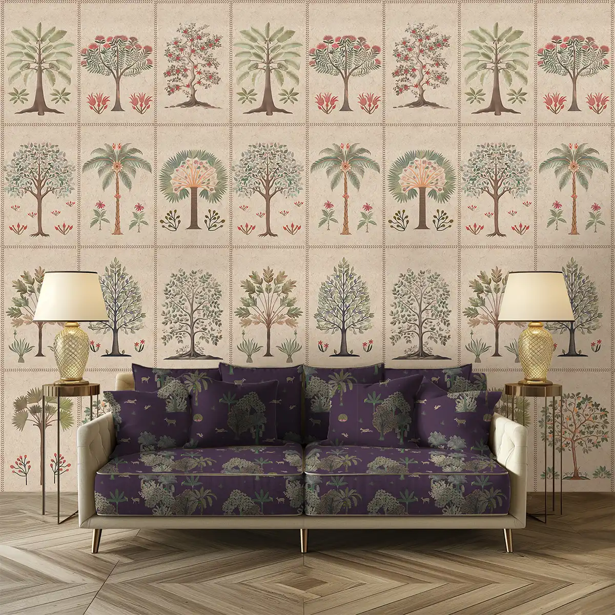 Botanical Bliss wallpaper Customised for walls Biege