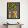 Radha Krishna Vintage Indian Painting Frameless Wall Art Digital Print Poster 36 x 48 inches