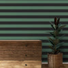 Rouleau de papier peint Harmonie Stripe Design de couleur verte et noire