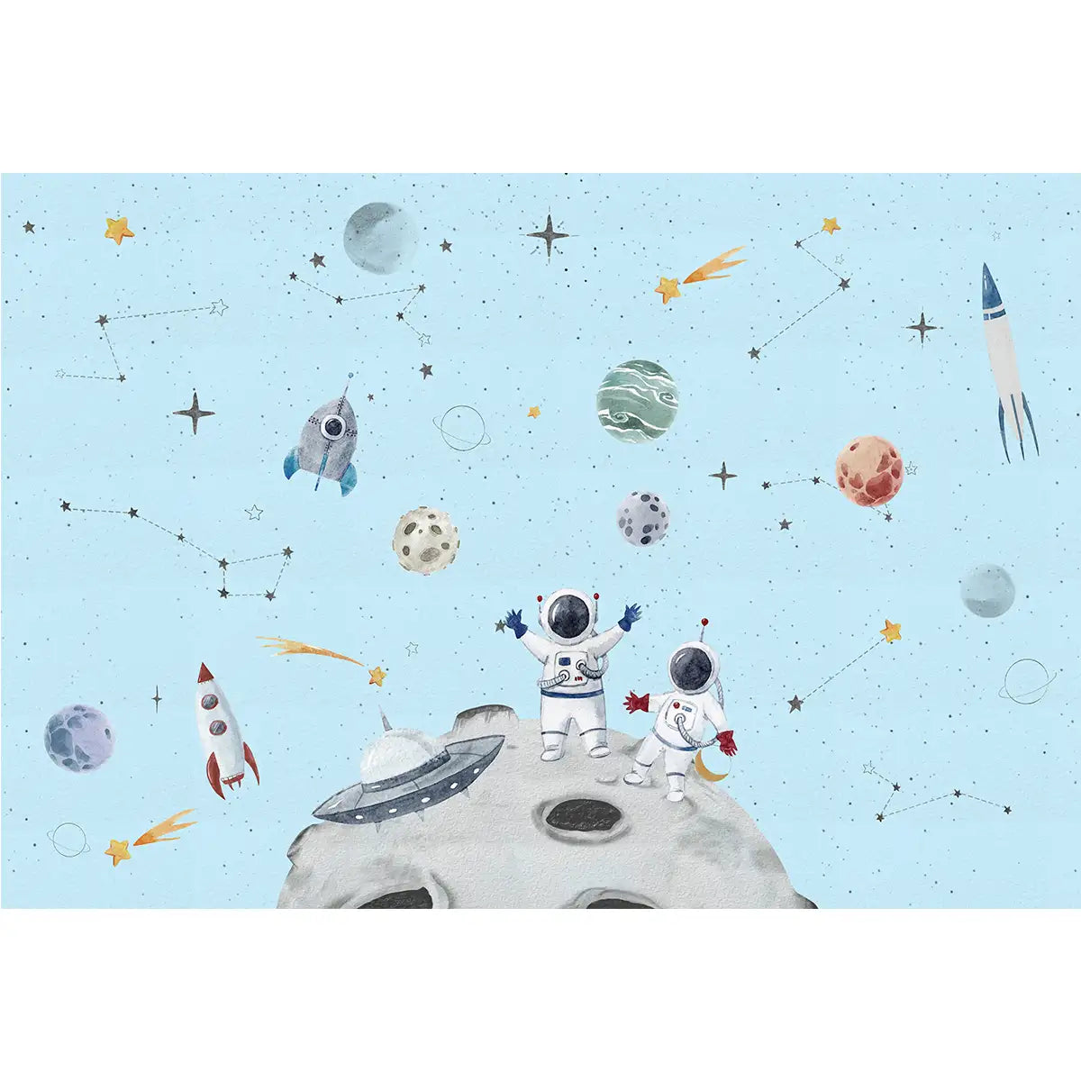 Space Expedition Wallpaper for Kids