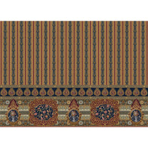 Raah Baroque Striped Pattern Wallpaper for an Elegant Room Decor Brown And Blue