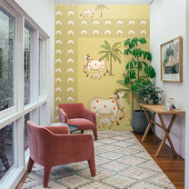Shop Pichwai Yellow Garden Wallpaper for Rooms