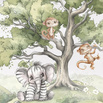 Jungle Daydreams Kids Room Wallpaper, Elephant, Monkey 