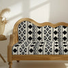 Ikkat Geometric Pattern Sofa and Chair Upholstery Fabric in Black