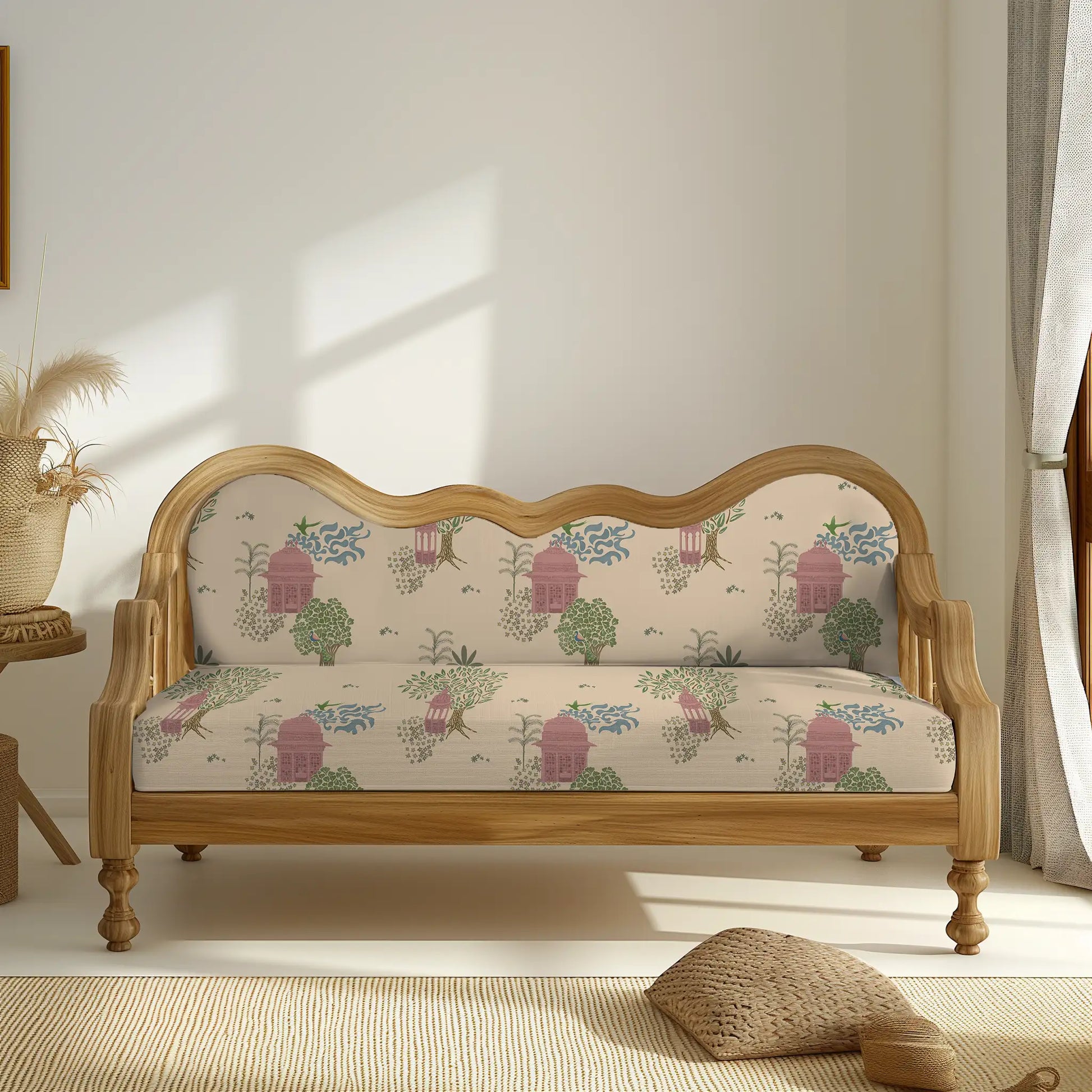 Buy Ananda Indian Theme Sofa and Chair Upholstery Fabric in Beige