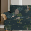 Ananda Indian Theme Sofa and Chair Upholstery Fabric in Blue