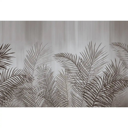 Dark Tropical Leaves in Textured Background Customised Wallpaper