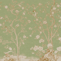 Mint Blossom Vintage Chinoiserie Wallpaper for Walls by lifencolors