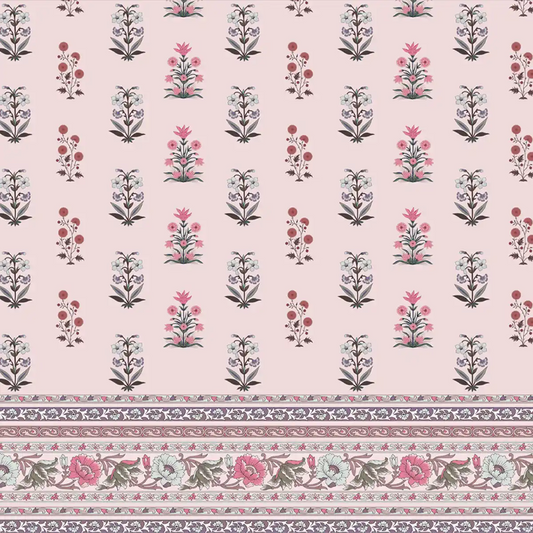 Buti Bliss Indian Motifs Room Wallpaper Pink Color