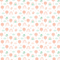 Birdies and Unicorns Design Wallpaper Roll in Peach and Green Color Buy Online