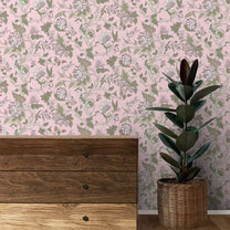 Gardenia Design Wallpaper Roll in Light Pink Color Buy Online