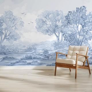 Whispering Moors Scenic Wallpaper Design Customised Blue