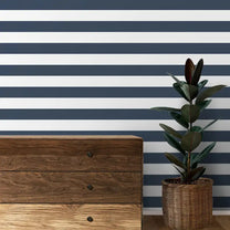 Harmonie Stripe Design Wallpaper Roll in  Blue and White Color Buy Online