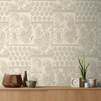 Chhaya Block Print Wallpaper design for Rooms begie