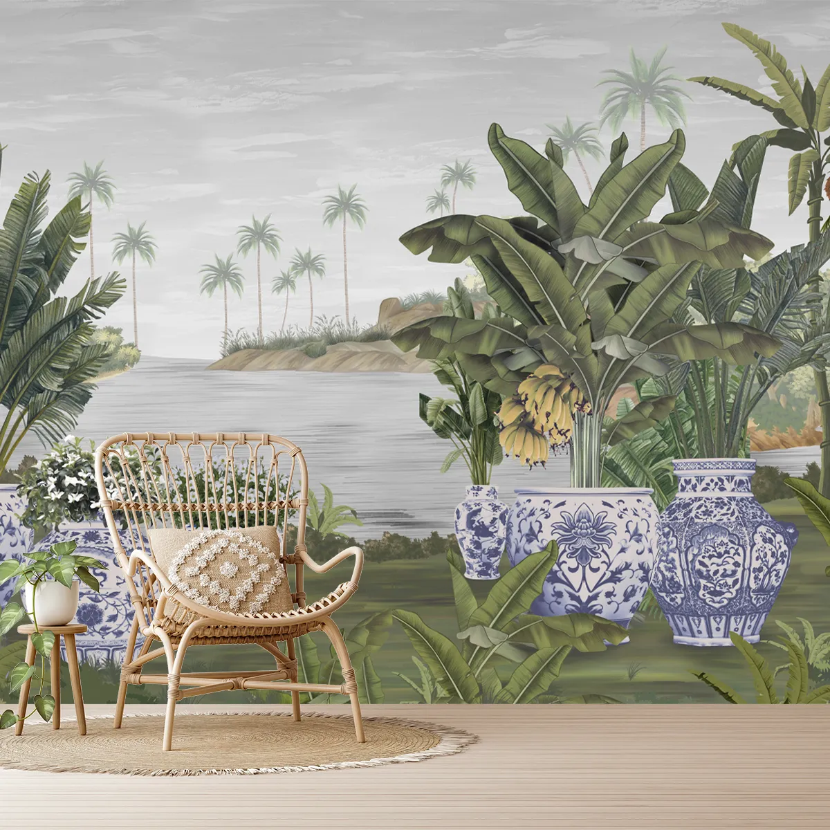 Patio Paradise tropical Wallpaper Customised for Walls | Life n Colors