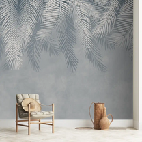 Buy Hanging Tropical Leaves Wallpaper Design Blue