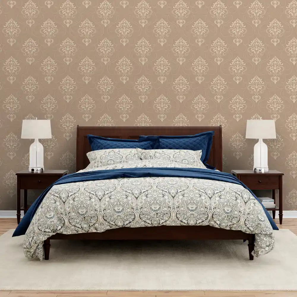 Falguni Design Wallpaper Roll in Brown Color for Rooms