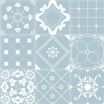 Moroccan Beauty, Light Blue & White Tiles Wallpaper Shop Now