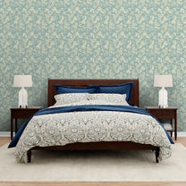 Cameo Design Wallpaper Roll in  Teal Color  For Rooms