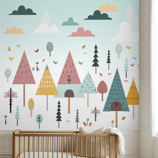 Shop Pastel Jungle Fun Young Kids Room Wallpaper