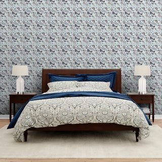 Shop Mimosa Design Wallpaper Roll in Blue Color