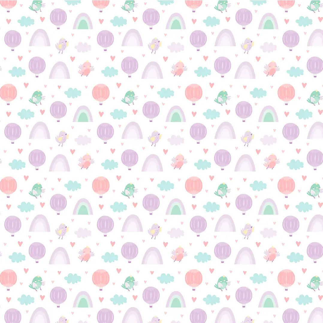 Birdies and Unicorns Design Wallpaper Roll in Purple and Green Color Buy Online