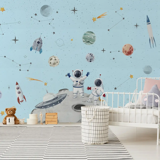 Space Expedition Wallpaper for Kids