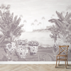 Patio Paradise tropical Wallpaper Customised for Walls lilac