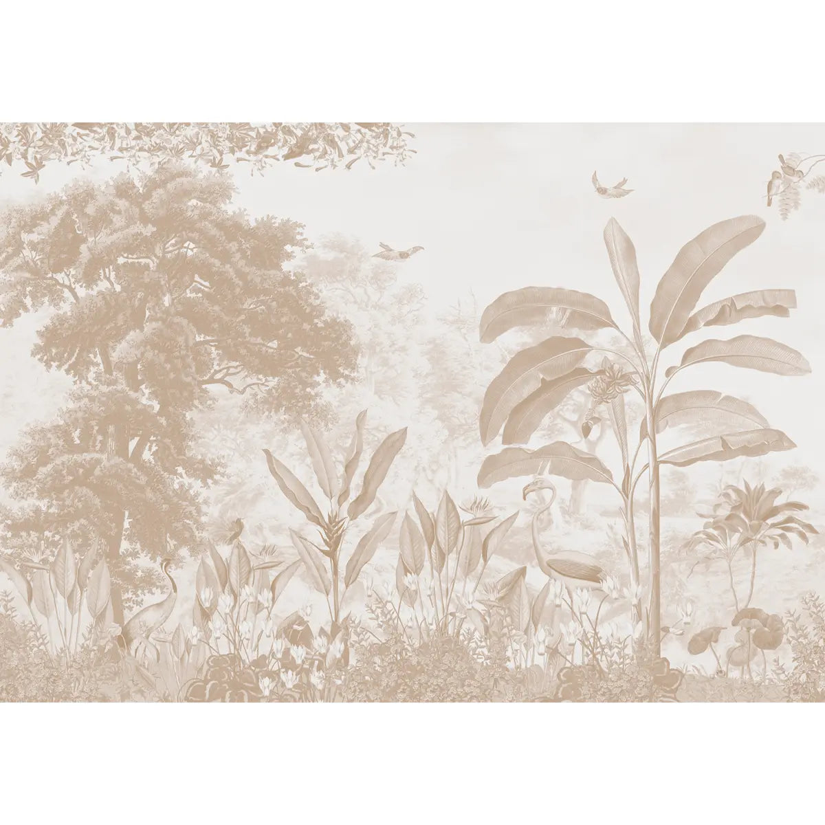 Jhurmut- Tropical Theme Designer Wallpaper Sepia Color Buy Now