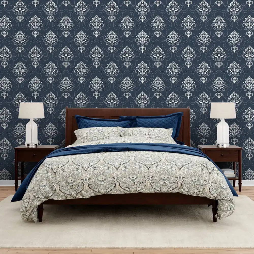 Falguni  Design Wallpaper Roll in Blue Color buy Online