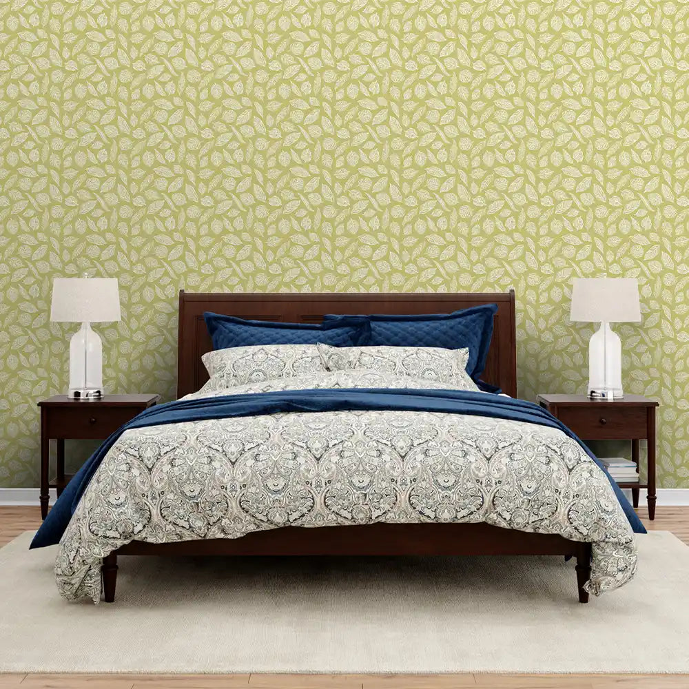 Buy Ivy Design Theme Wallpaper Rolls in Light Olive Color